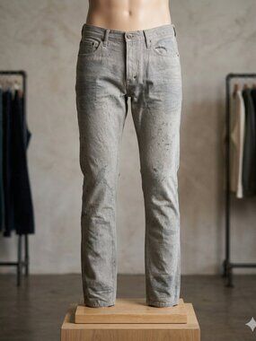 PRPS Demon Straight Fit Jeans Mens 36 Gray Paint Splatter Premium Denim NWT